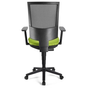 Silla de oficina PANDORA PLUS PIEL, gran acolchado, respaldo en malla, color negro