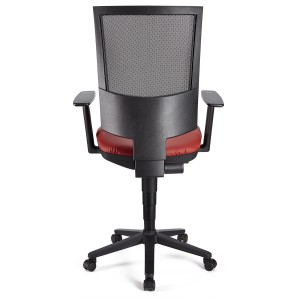 Silla de oficina PANDORA PLUS PIEL, gran acolchado, respaldo en malla, color negro