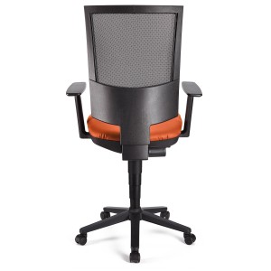 Silla de oficina PANDORA PLUS PIEL, gran acolchado, respaldo en malla, color negro