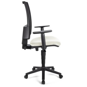 Silla de oficina PANDORA PLUS PIEL, gran acolchado, respaldo en malla, color negro