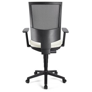 Silla de oficina PANDORA PLUS PIEL, gran acolchado, respaldo en malla, color negro