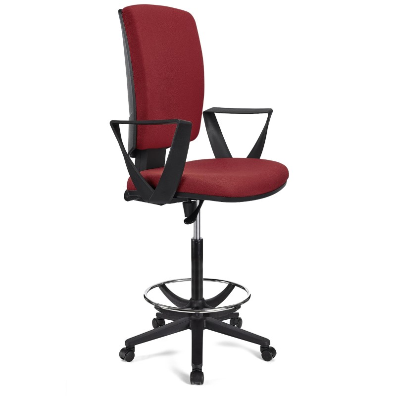 Taburete de oficina ATLAS en tela color negro