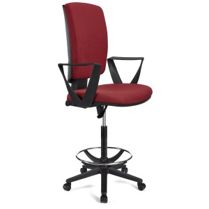 Taburete de oficina ATLAS en tela color negro