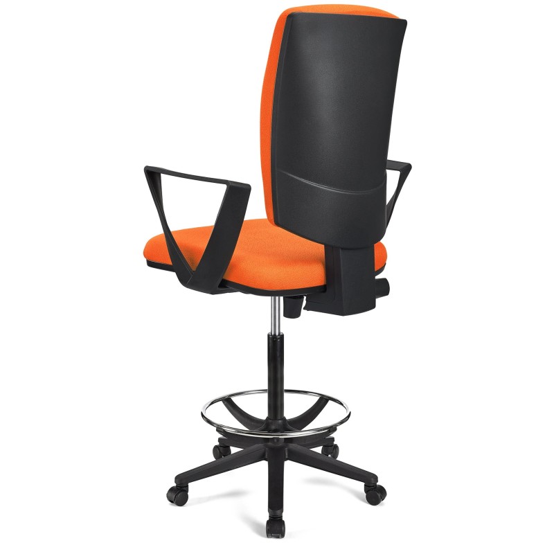 Taburete de oficina ATLAS en tela color negro