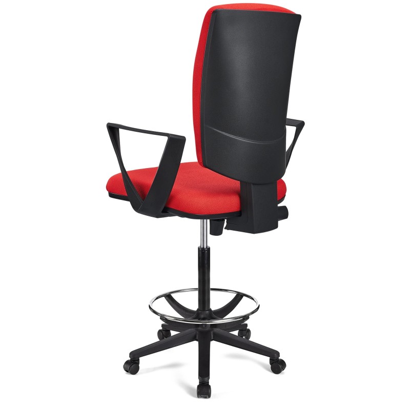 Taburete de oficina ATLAS en tela color negro