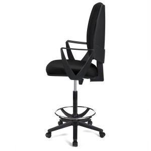 Taburete de oficina ATLAS en tela color negro