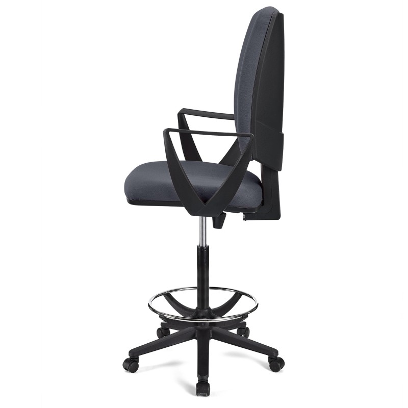 Taburete de oficina ATLAS en tela color negro