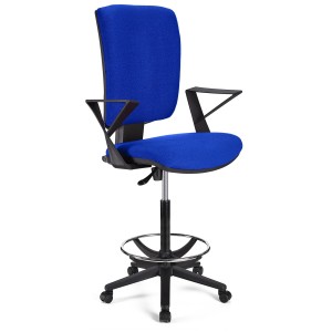 Taburete de oficina ATLAS en tela color negro