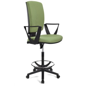 Taburete de oficina ATLAS en tela color negro