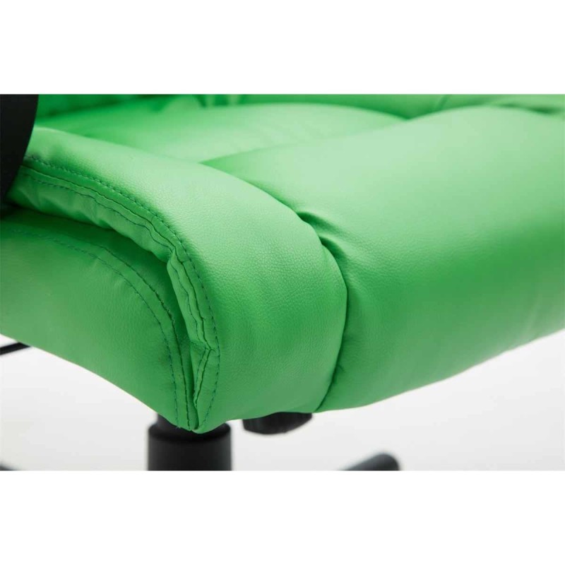 Sillón de oficina NINA PIEL, gran acolchado, en piel negro