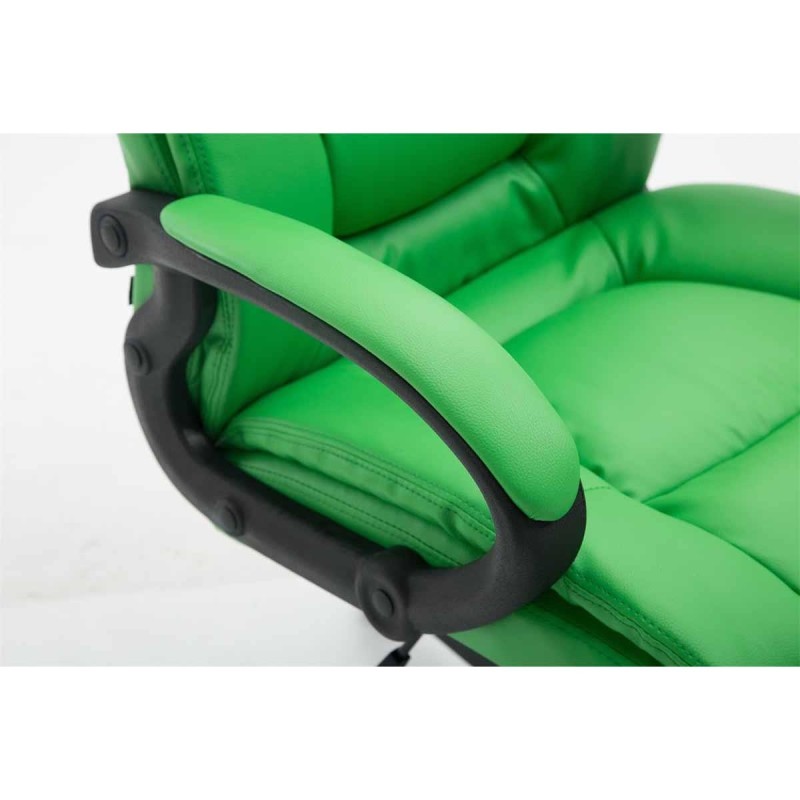 Sillón de oficina NINA PIEL, gran acolchado, en piel negro