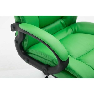 Sillón de oficina NINA PIEL, gran acolchado, en piel negro