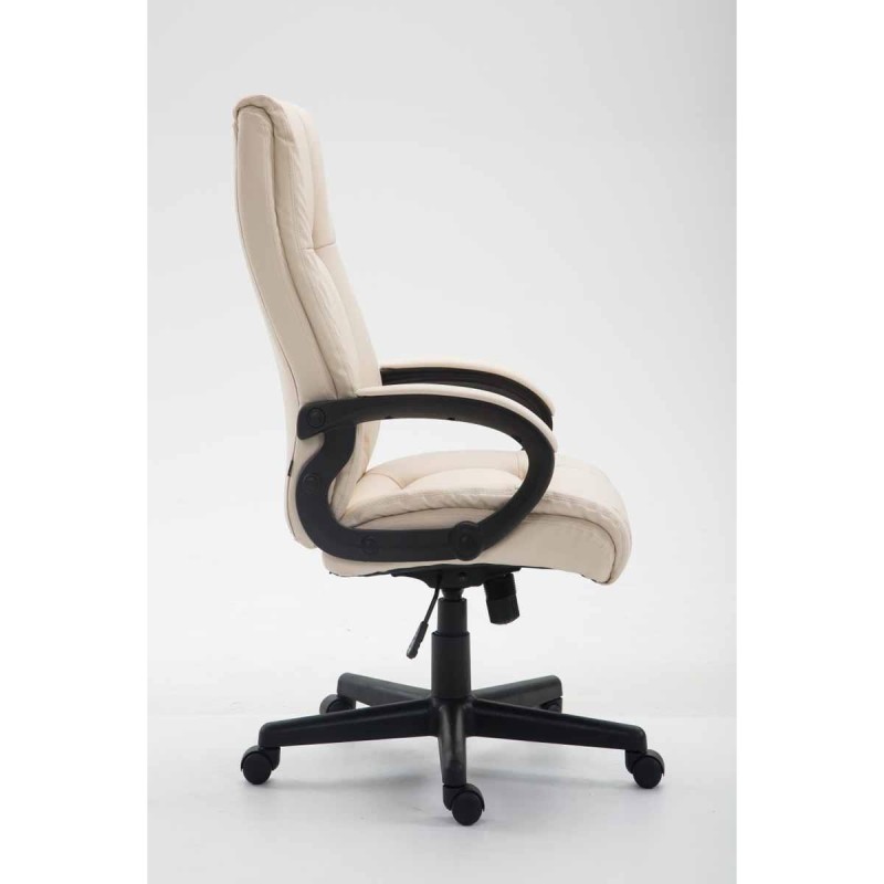 Sillón de oficina NINA PIEL, gran acolchado, en piel negro