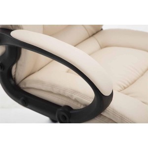 Sillón de oficina NINA PIEL, gran acolchado, en piel negro