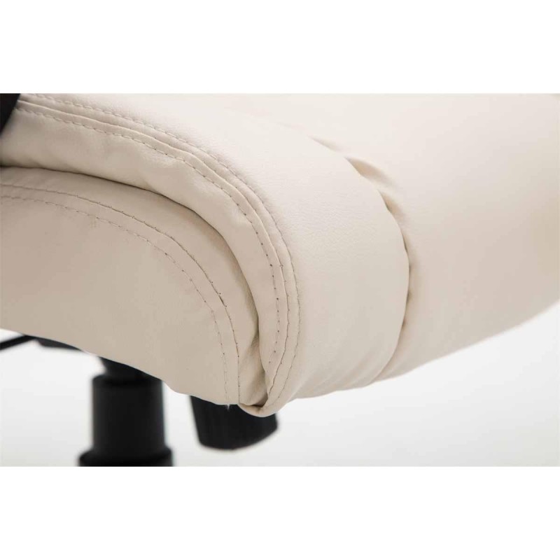 Sillón de oficina NINA PIEL, gran acolchado, en piel negro