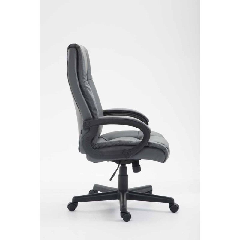 Sillón de oficina NINA PIEL, gran acolchado, en piel negro