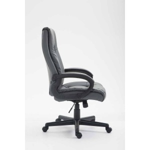 Sillón de oficina NINA PIEL, gran acolchado, en piel negro