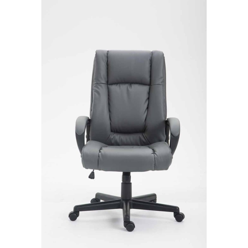 Sillón de oficina NINA PIEL, gran acolchado, en piel negro