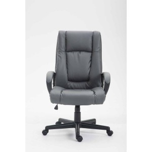 Sillón de oficina NINA PIEL, gran acolchado, en piel negro