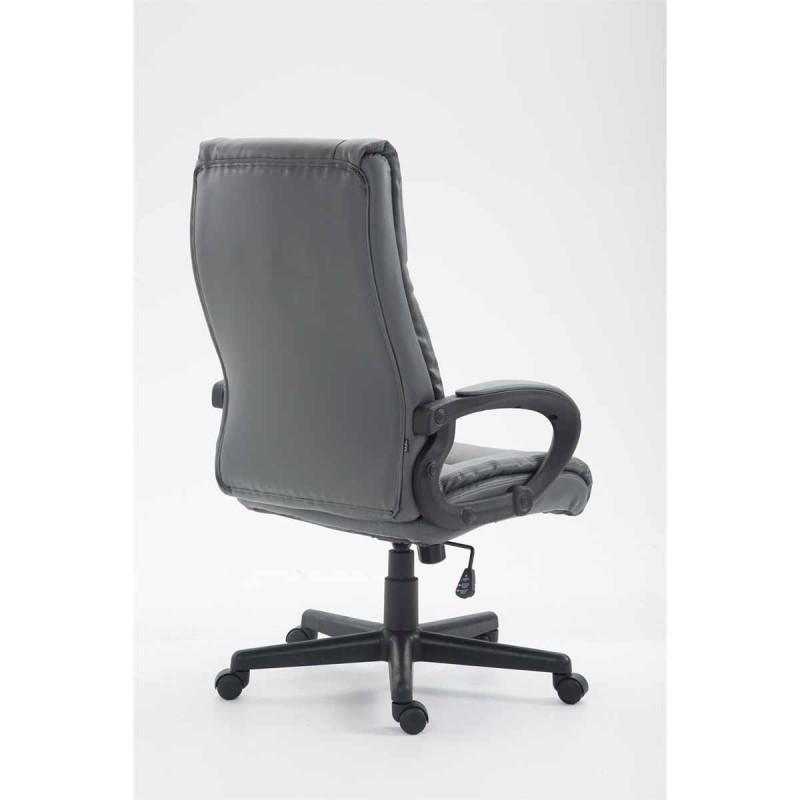 Sillón de oficina NINA PIEL, gran acolchado, en piel negro