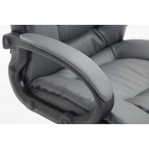 Sillón de oficina NINA PIEL, gran acolchado, en piel negro