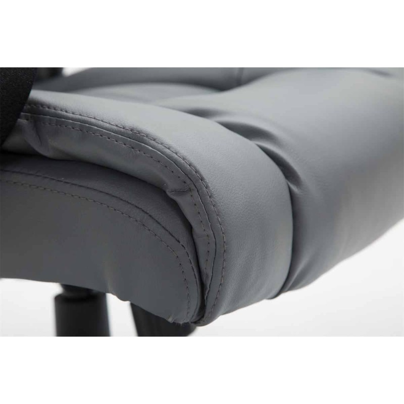 Sillón de oficina NINA PIEL, gran acolchado, en piel negro