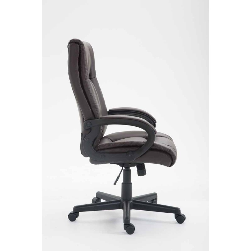 Sillón de oficina NINA PIEL, gran acolchado, en piel negro