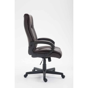 Sillón de oficina NINA PIEL, gran acolchado, en piel negro