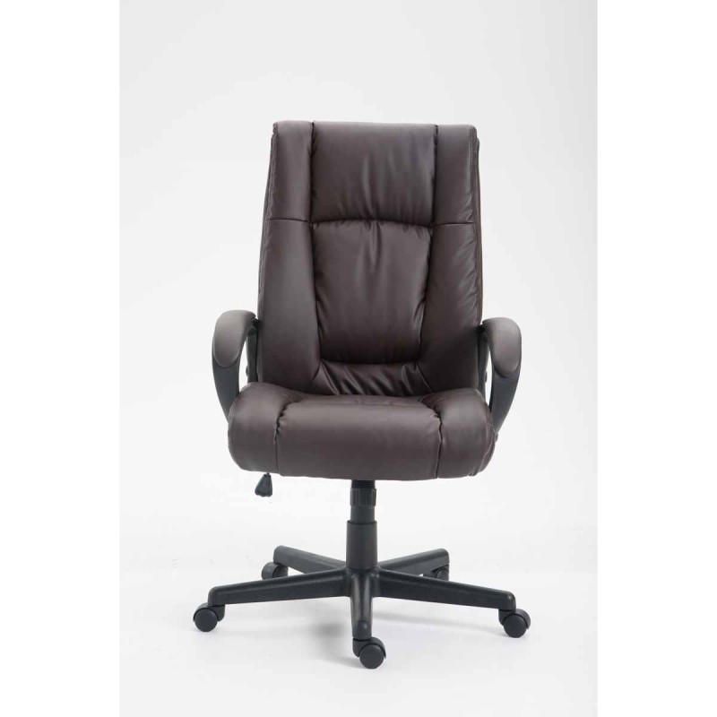 Sillón de oficina NINA PIEL, gran acolchado, en piel negro