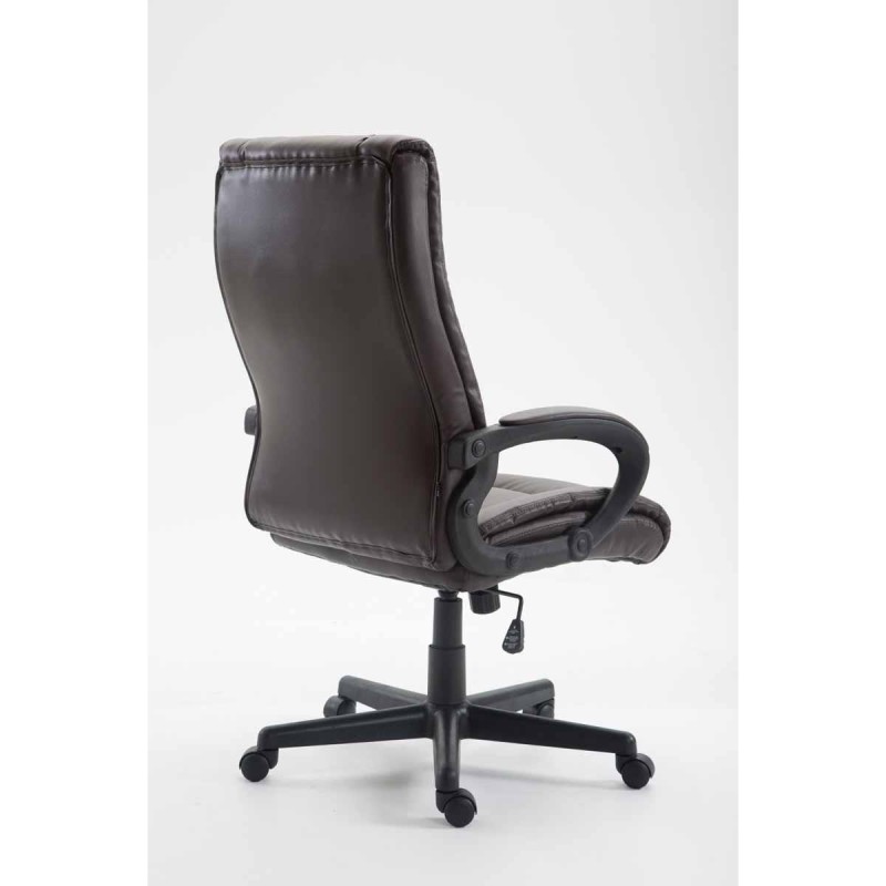 Sillón de oficina NINA PIEL, gran acolchado, en piel negro