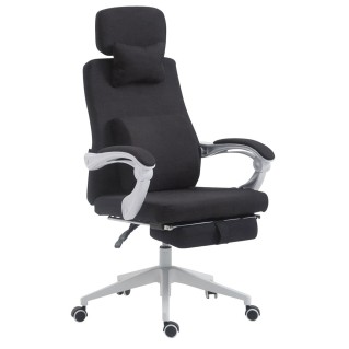 Sillón de Oficina ADRIANO, Reposapiés Extensible, color Negro