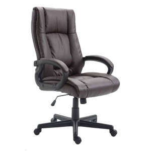 Sillón de oficina NINA PIEL, gran acolchado, en piel negro