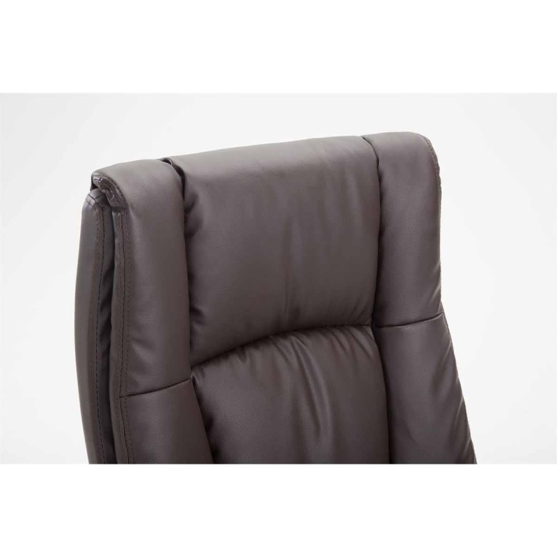 Sillón de oficina NINA PIEL, gran acolchado, en piel negro