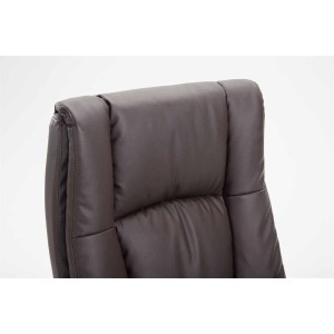 Sillón de oficina NINA PIEL, gran acolchado, en piel negro