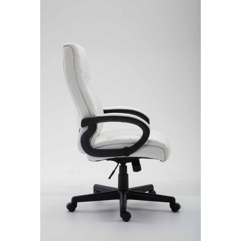 Sillón de oficina NINA PIEL, gran acolchado, en piel negro