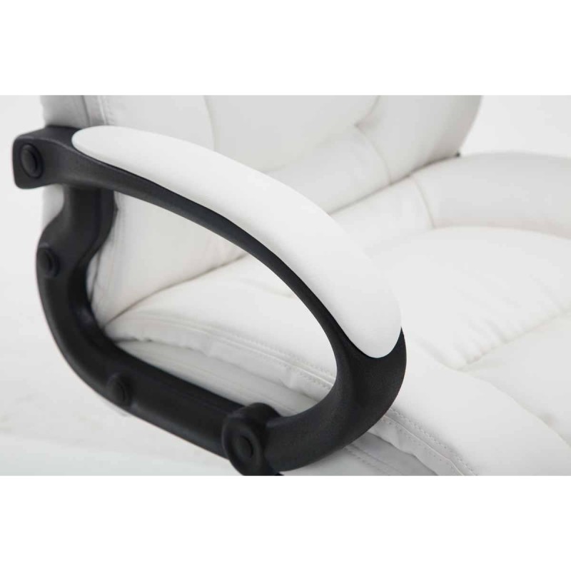 Sillón de oficina NINA PIEL, gran acolchado, en piel negro