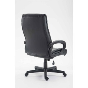 Sillón de oficina NINA PIEL, gran acolchado, en piel negro