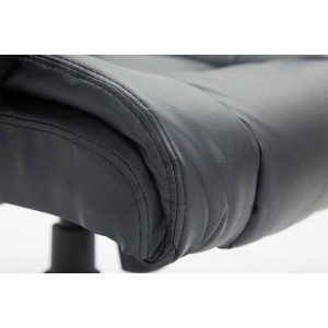 Sillón de oficina NINA PIEL, gran acolchado, en piel negro