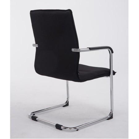 Silla de confidente GOLIAT TELA, estructura metálica, gran acolchado y elegante diseño en tela color negro