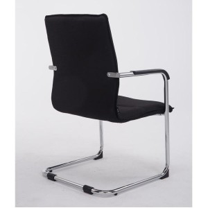 Silla de confidente GOLIAT TELA, estructura metálica, gran acolchado y elegante diseño en tela color negro