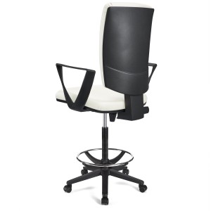 Taburete de oficina ATLAS PIEL en color negro