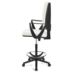 Taburete de oficina ATLAS PIEL en color negro