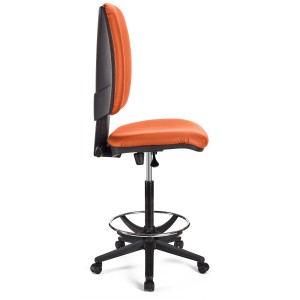 Taburete de oficina ATLAS SIN BRAZOS PIEL en color negro