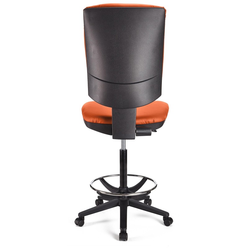 Taburete de oficina ATLAS SIN BRAZOS PIEL en color negro