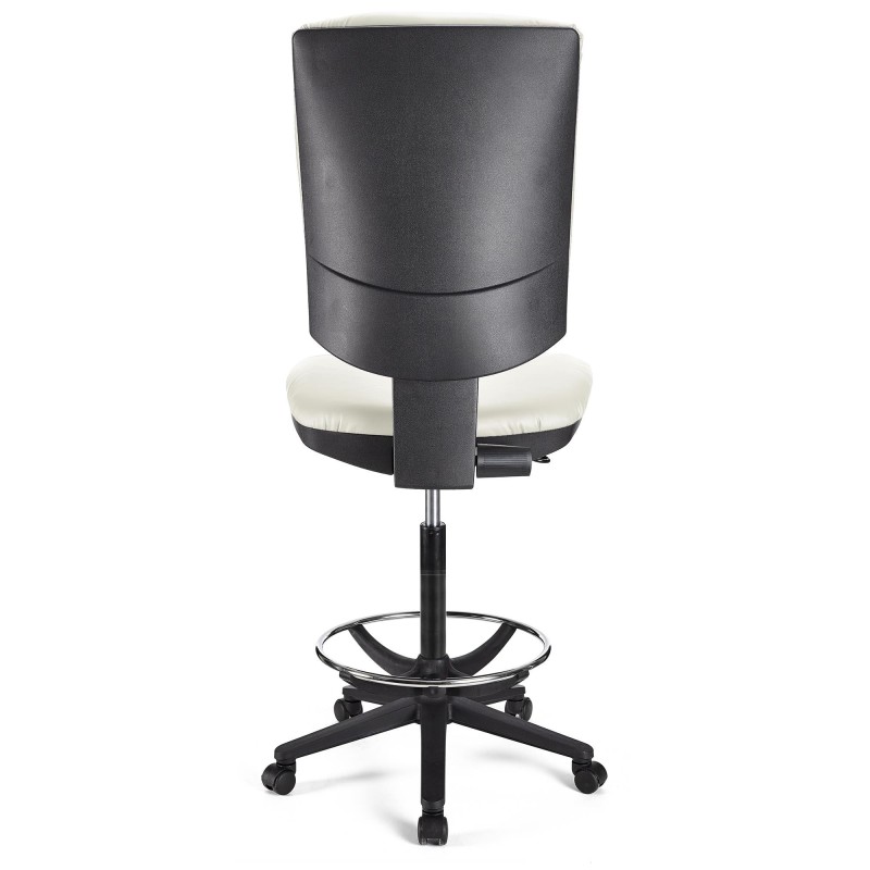 Taburete de oficina ATLAS SIN BRAZOS PIEL en color negro