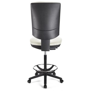 Taburete de oficina ATLAS SIN BRAZOS PIEL en color negro