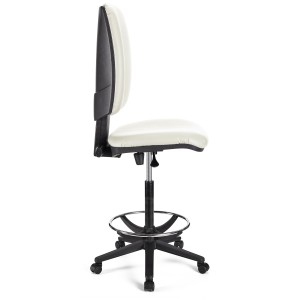 Taburete de oficina ATLAS SIN BRAZOS PIEL en color negro