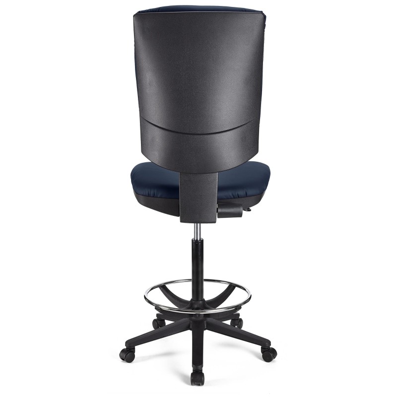 Taburete de oficina ATLAS SIN BRAZOS PIEL en color negro