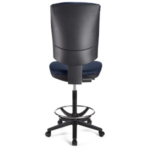 Taburete de oficina ATLAS SIN BRAZOS PIEL en color negro