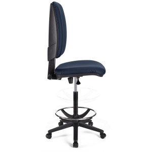 Taburete de oficina ATLAS SIN BRAZOS PIEL en color negro